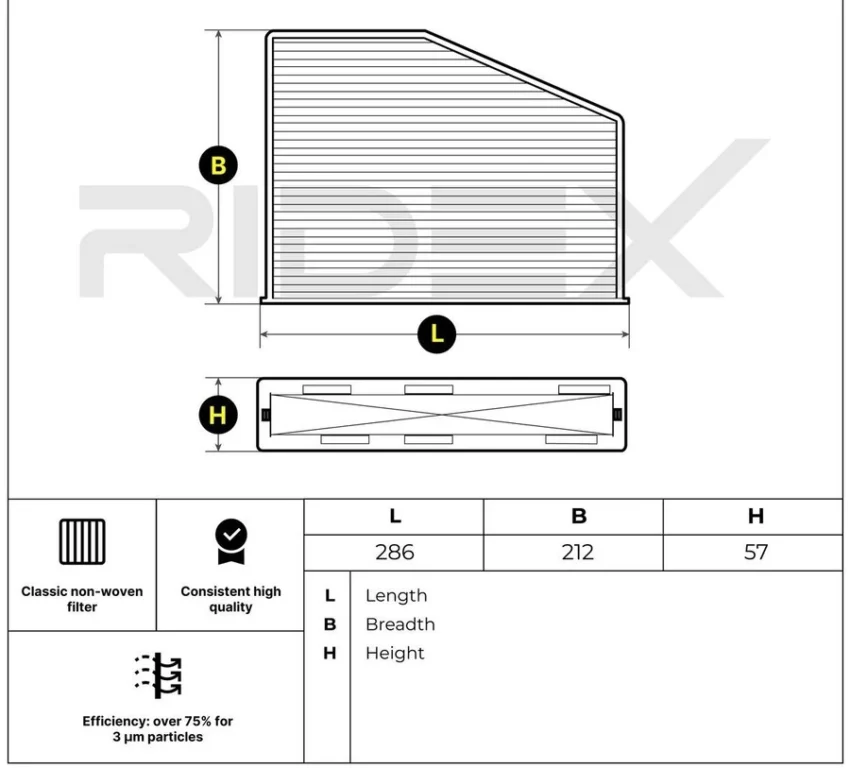 VW Golf/CC/Passat/Tiguan Cabin Pollen Filter (1K0819644B) - Image 4