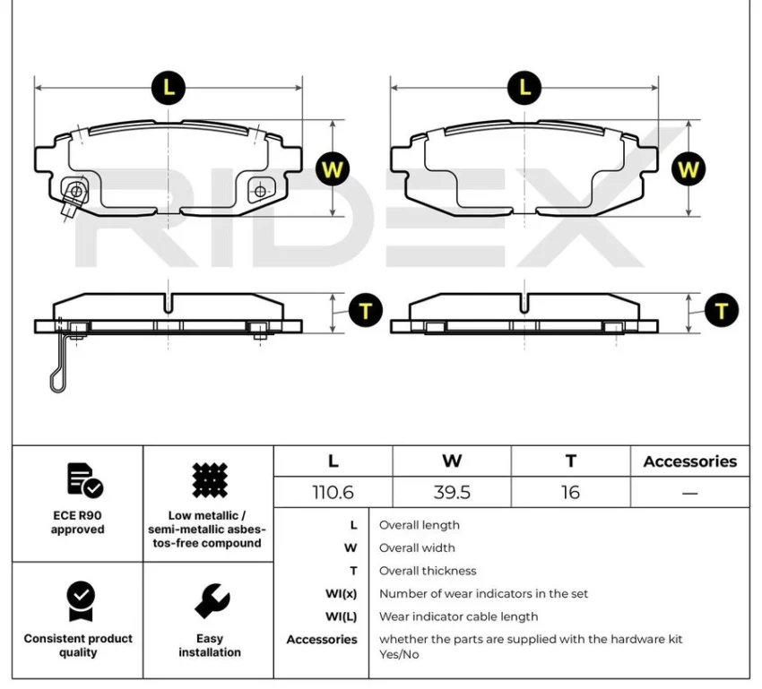Subaru Forester/Outback/Legacy Rear Brake Pads - Image 4
